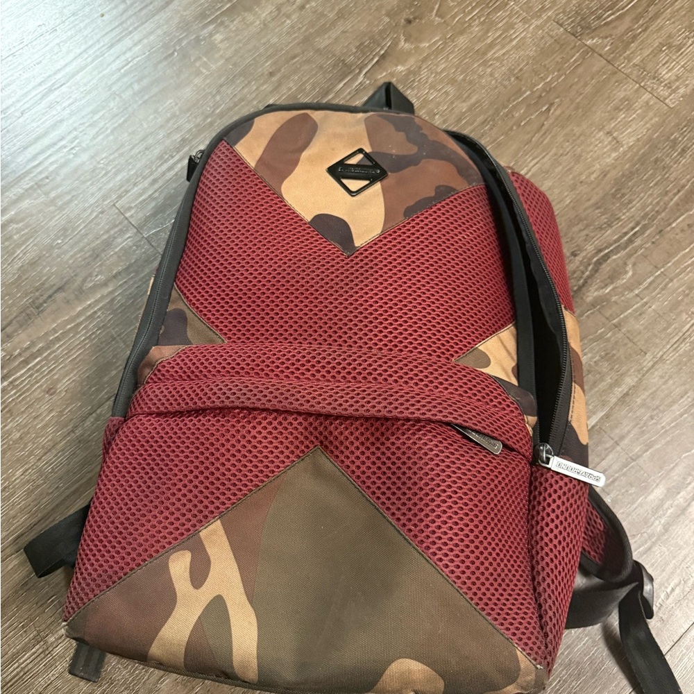 Men's/unisex Camouflage and Red Backpack